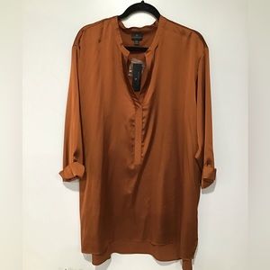 JCP WORTHINGTON WOMEN 2XX COLOR:BURNT ORANGE TUNIC BLOUSE